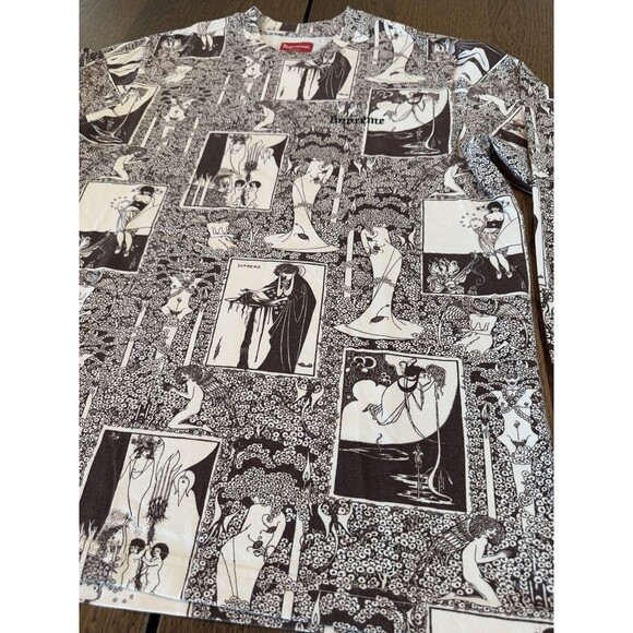 Supreme Salome L/S T-Shirt Men’s Sz S Brown Long Sleeve Embroidered Logo FW18 - Picture 3 of 10